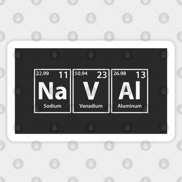 Naval (Na-V-Al) Periodic Elements Spelling Sticker by cerebrands